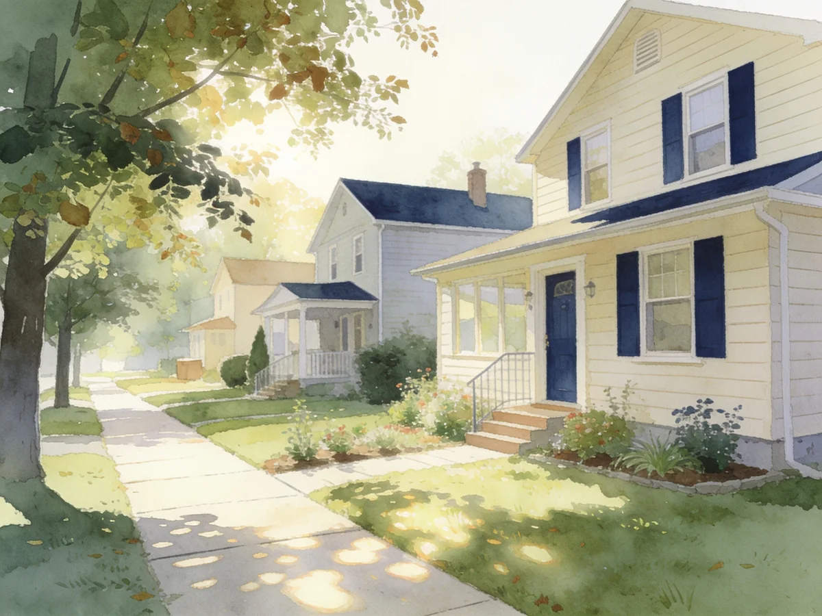 A peaceful residential neighborhood.